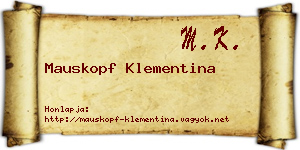 Mauskopf Klementina névjegykártya